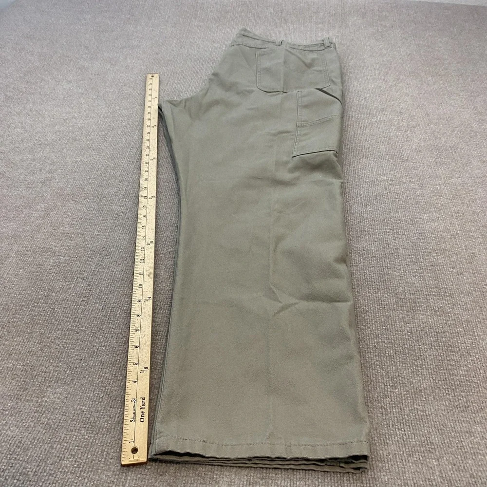 Wrangler RIGGS Workwear Pants Mens 42x30 Olive Canvas Carpenter Relaxed Fit